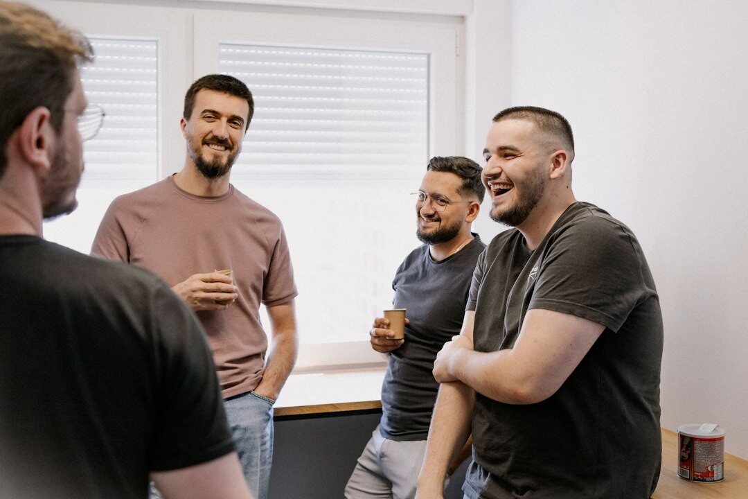 group of friends discussing trends